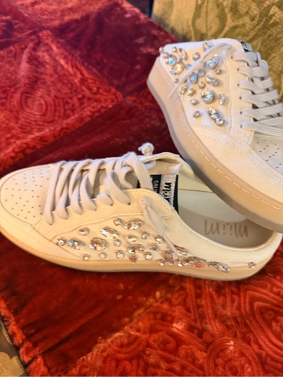 Miim.Miic Shoes - Mi.iM Cream Crystal-Embellished Platform Sneakers
